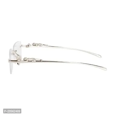 Stylish White Rectangle Sunglasses Metal For Women-thumb5