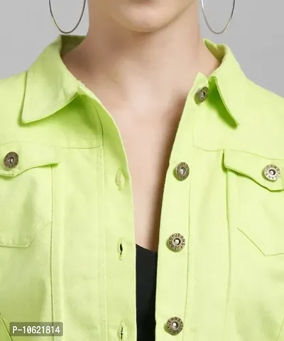 Trendy Casual Winters Solid Regular Fit Neon Jacket For Women-thumb4