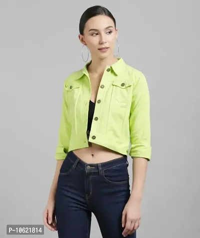 Trendy Casual Winters Solid Regular Fit Neon Jacket For Women-thumb5