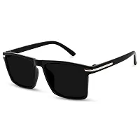 Stylish Square Black UV Protection 100% Full Rim  Sunglasses For Men and Women.(BLACK SUNGLASSES).-thumb4