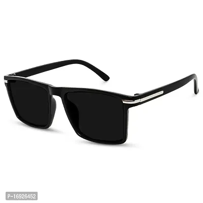 Stylish Square Black UV Protection 100% Full Rim  Sunglasses For Men and Women.(BLACK SUNGLASSES).-thumb5