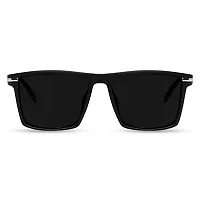 Stylish Square Black UV Protection 100% Full Rim  Sunglasses For Men and Women.(BLACK SUNGLASSES).-thumb1