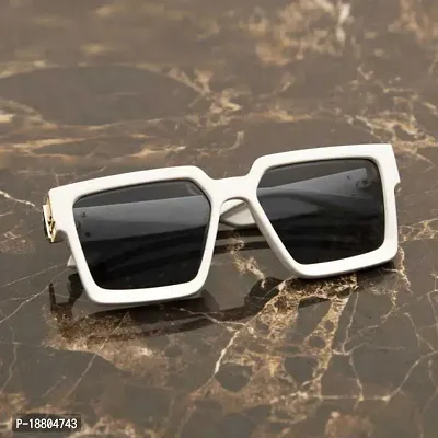 Stylish Square Oversized  White Badshah Sunglasses For Men and Women.-thumb4