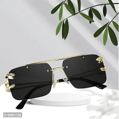 Awesome Trendy Black Golden Rim Sqaure Uv Protected 100% For Men  Women.-thumb0