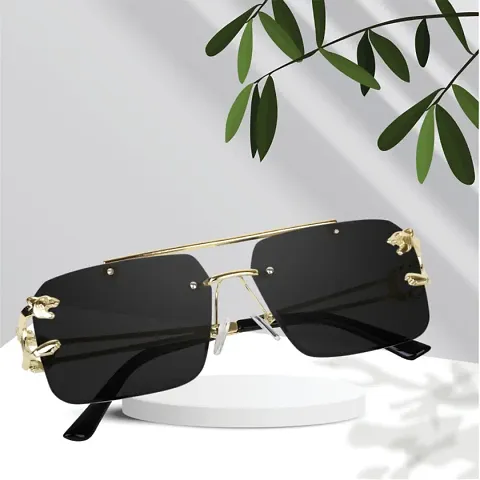 Trendy Golden Rim Sunglasses For Women.