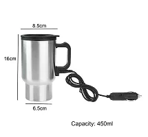 MARVELLA MART Car Charging Electric Kettle Stainless Steel Travel Coffee Mug Cup Heated Thermos 450Ml-thumb2