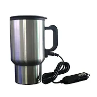 Generic 1Pc 12V Stainless Steel Car Heating Cup Auto Adapter Heated Travel Mug Thermos For Traveling Camping Fishing-thumb4