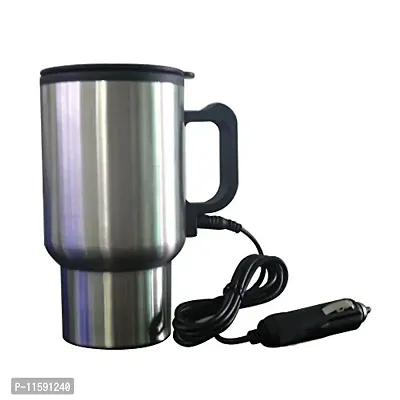 Generic 1Pc 12V Stainless Steel Car Heating Cup Auto Adapter Heated Travel Mug Thermos For Traveling Camping Fishing-thumb5