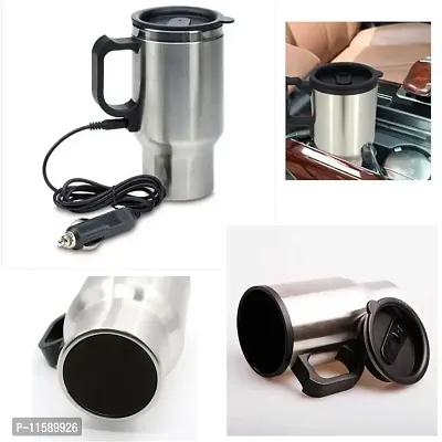 MARVELLA MART Car Charging Electric Kettle Stainless Steel Travel Coffee Mug Cup Heated Thermos 450Ml-thumb5