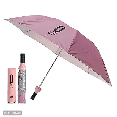 AADCART Newest Stylish Windproof Double Layer Small Lightweight Folding Portable Wine Umbrella with Bottle Cover for UV Protection  Rain | Outdoor Car Big Size Umbrella for Women  Men-thumb3