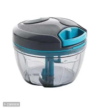 Trendy Manual Mini Small Plastic Vegetable Chopper with Extra Sharpe Blades 325 ml, Multicolour