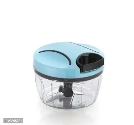 Trendy Manual Mini Small Plastic Vegetable Chopper with Extra Sharpe Blades 325 ml, Multicolour