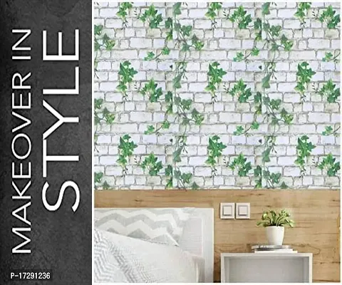 Self adhesive wallpaper sticker brick leaf pattern for wall decoration(300 x 45 cm)