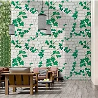 Self adhesive wallpaper sticker brick leaf pattern for wall decoration(300 x 45 cm)-thumb3