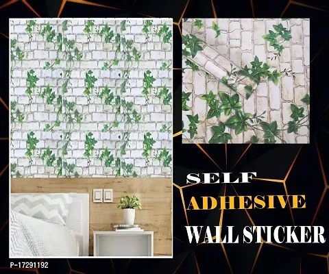 Self adhesive wallpaper sticker brick leaf pattern for wall decoration(300 x 45 cm)