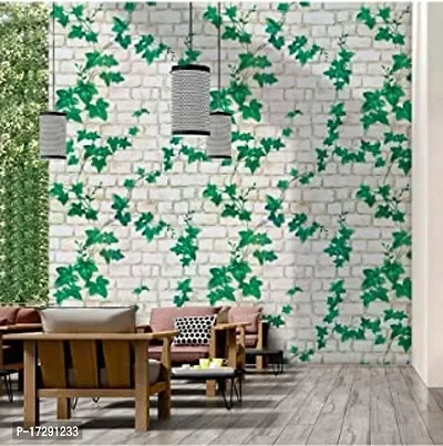 Self adhesive wallpaper sticker brick leaf pattern for wall decoration(300 x 45 cm)-thumb4