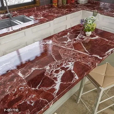 Red Color MarbleWallpaper - Self Adhesive, Waterproof for Home and Wall Decoration Wallpaper-thumb4