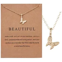 Charm Pendant with Wish Card - Beautiful - Gold ( Pack of 1)-thumb1