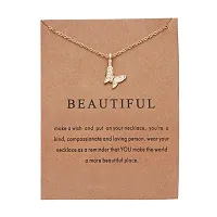 Charm Pendant with Wish Card - Beautiful - Gold ( Pack of 1)-thumb3