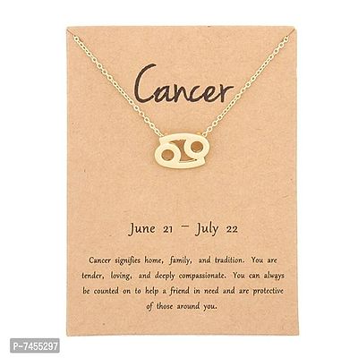 Cancer Zodiac Pendant - Gold ( Pack of 1)-thumb0