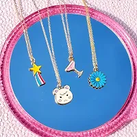 Y2K Charm Pendant RoseGold Necklace - Piglet ( Pack of 1)-thumb4