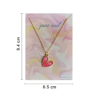 Y2K Charm Pendant Gold Necklace - Glass Heart - Dark Pink ( Pack of 1)-thumb1