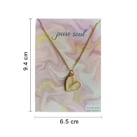 Y2K Charm Pendant Gold Necklace - Glass Heart - White ( Pack of 1)-thumb1