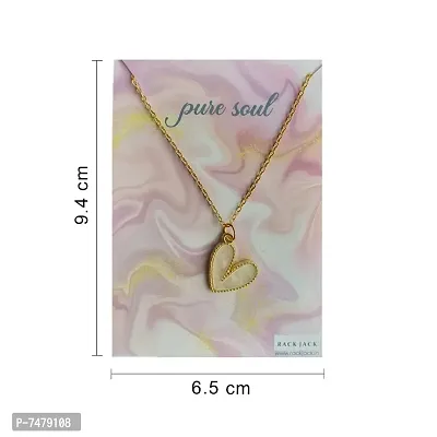 Y2K Charm Pendant Gold Necklace - Glass Heart - White ( Pack of 1)-thumb2