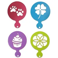 Coffee or Fondant Stencil - Style 2 - Set of 4 ( Pack of 4)-thumb1