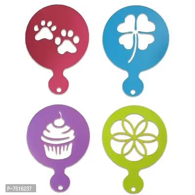 Coffee or Fondant Stencil - Style 2 - Set of 4 ( Pack of 4)-thumb2