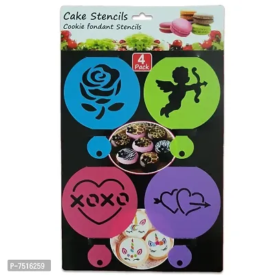 Coffee or Fondant Stencil - Style 4 - Set of 4 ( Pack of 4)-thumb0