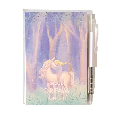 Unicorn Dream Memo Pad with Mini Pen - Blue ( Pack of 1)