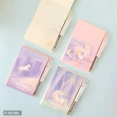 Unicorn Dream Memo Pad with Mini Pen - Blue ( Pack of 1)-thumb3