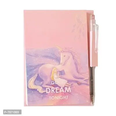 Unicorn Dream Memo Pad with Mini Pen - Pink ( Pack of 1)-thumb0