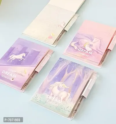 Unicorn Dream Memo Pad with Mini Pen - Pink ( Pack of 1)-thumb5