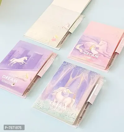 Unicorn Dream Memo Pad with Mini Pen - Purple ( Pack of 1)-thumb4