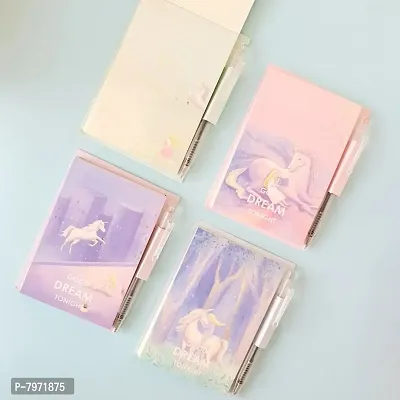 Unicorn Dream Memo Pad with Mini Pen - Purple ( Pack of 1)-thumb5