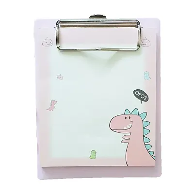 Mini Clipboard - Dinosaur with Memo Sheets - Pink ( Pack of 1)