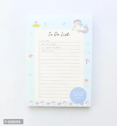 Unicorn A5 To Do List Memo Pad - Blue ( Pack of 1)-thumb0