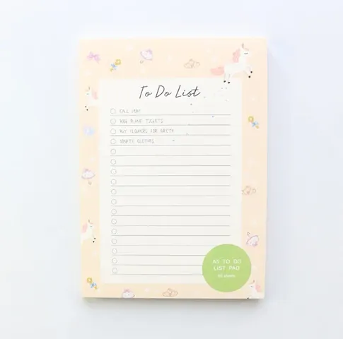 Unicorn A5 To Do List Memo Pad - Orange ( Pack of 1)