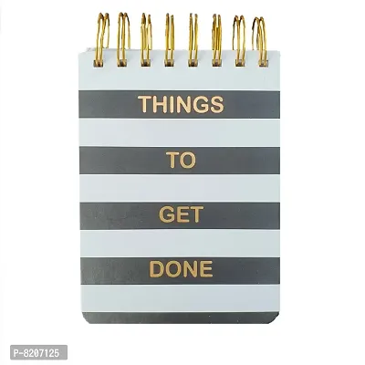 Spiral Bound Pocket Memo Pad with Gold Rose Gold Foiling - Things To Get Done ( Pack of 1)