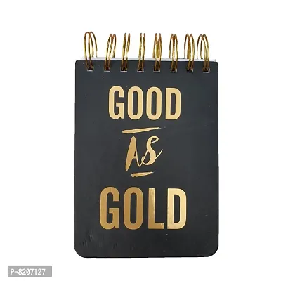 Spiral Bound Pocket Memo Pad with Gold RoseGold Foiling - Good As Gold ( Pack of 1)-thumb0