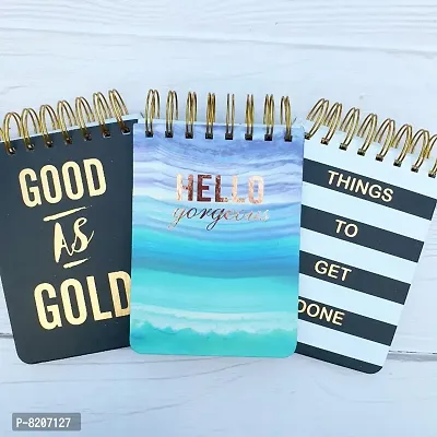 Spiral Bound Pocket Memo Pad with Gold RoseGold Foiling - Good As Gold ( Pack of 1)-thumb2