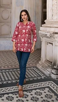 Stylish Multicoloured Viscose Rayon Printed Kurta For Women-thumb1