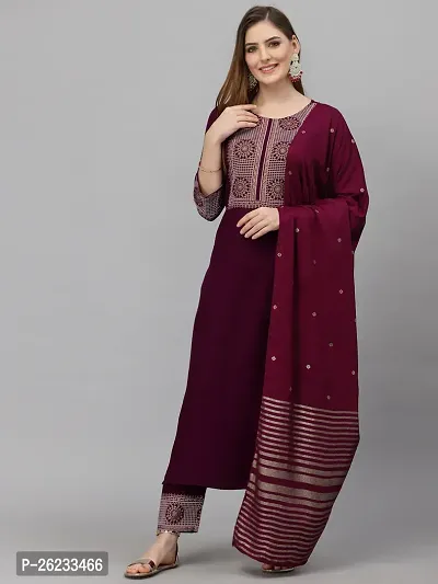 Classic Viscose Rayon Kurta, Bottom and Dupatta set-thumb5