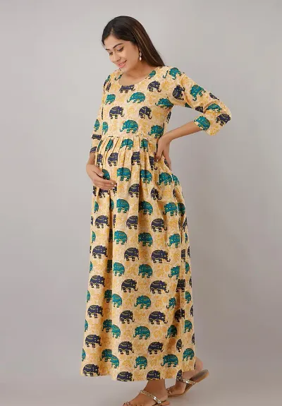 Stylish Rayon Printed Maternity Kurti