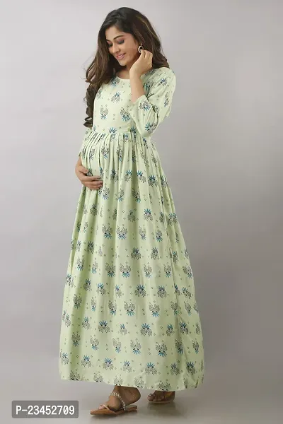 Classic Rayon Printed Maternity Kurtis for Women-thumb5