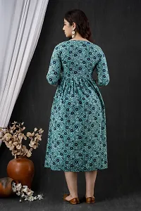 Beautiful Blue Cotton Blend Printed Kurta For Women-thumb3