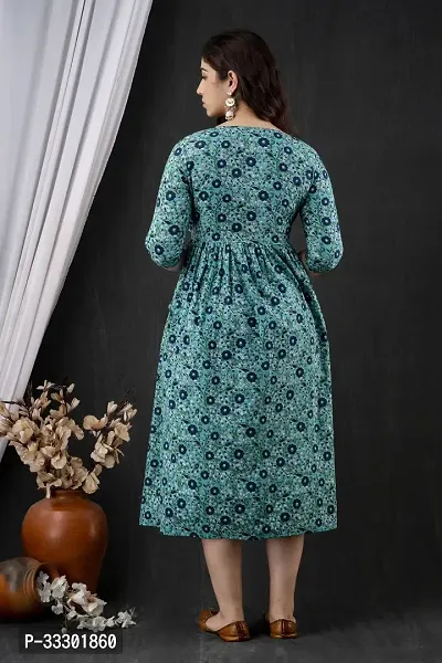 Beautiful Blue Cotton Blend Printed Kurta For Women-thumb4