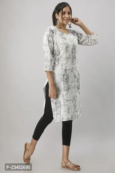 Classic Cotton Blend Printed Kurtis for Women's-thumb4